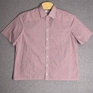 Charles Tyrwhitt Men's Red Check Short Sleeve Button Down Shirt Size‎ 17 1/2-44